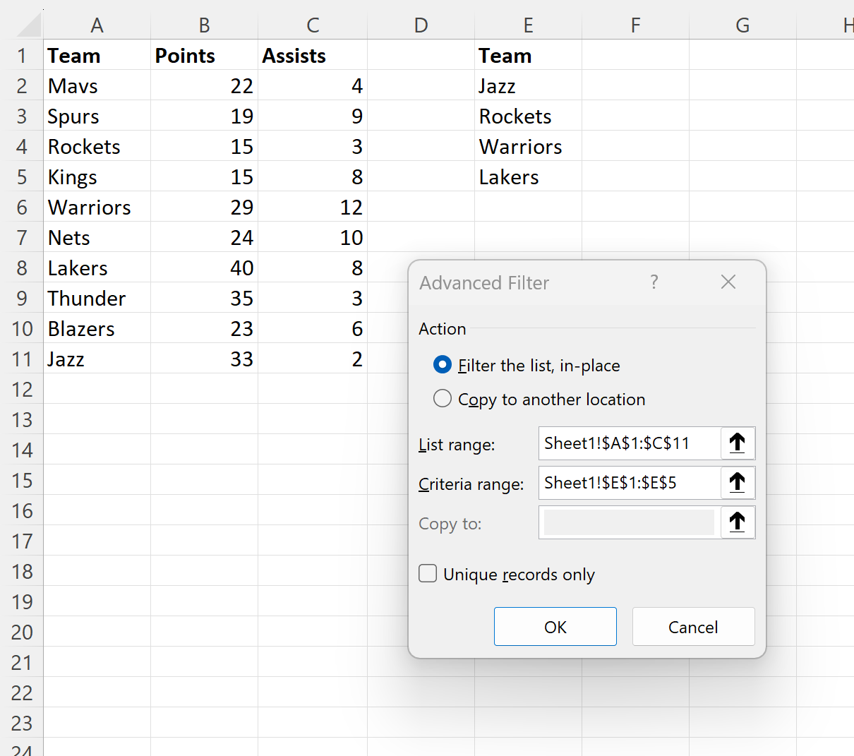 based2-1 Excel filter one column based on another column