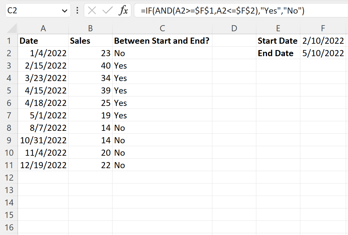 Check If Date Is Between Two Dates