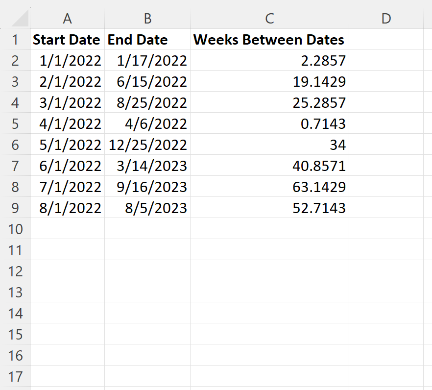 dayweek2 Excel convert days to weeks
