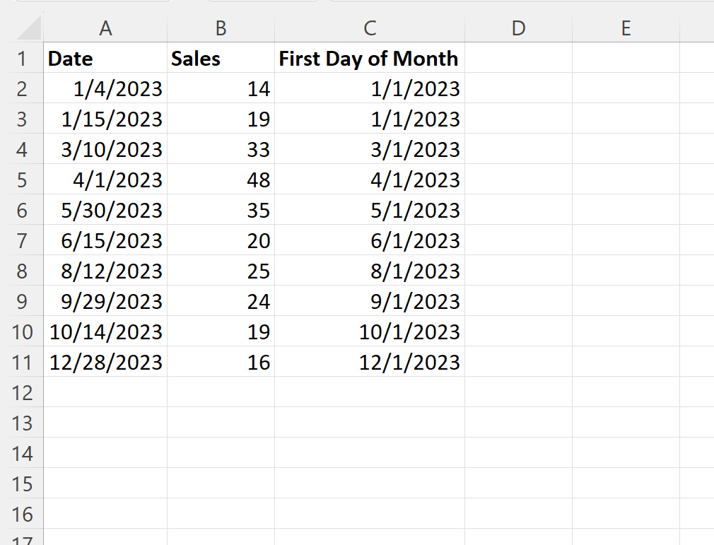 Excel Vba Find First Day Of Month