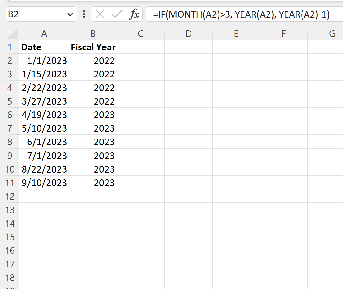 fiscal2 Excel get fiscal year from date
