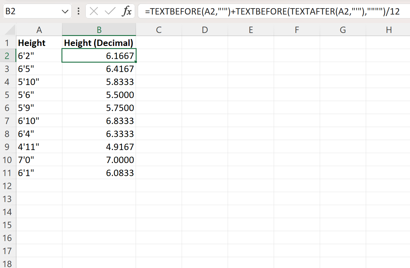 best-way-to-excel-convert-feet-and-inches-to-decimal