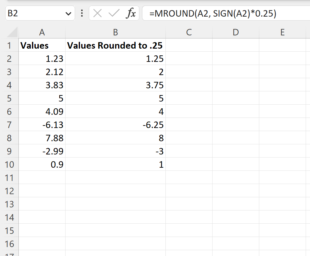 Rounding To The Nearest 0.25 In Excel: A Comprehensive Tutorial ...