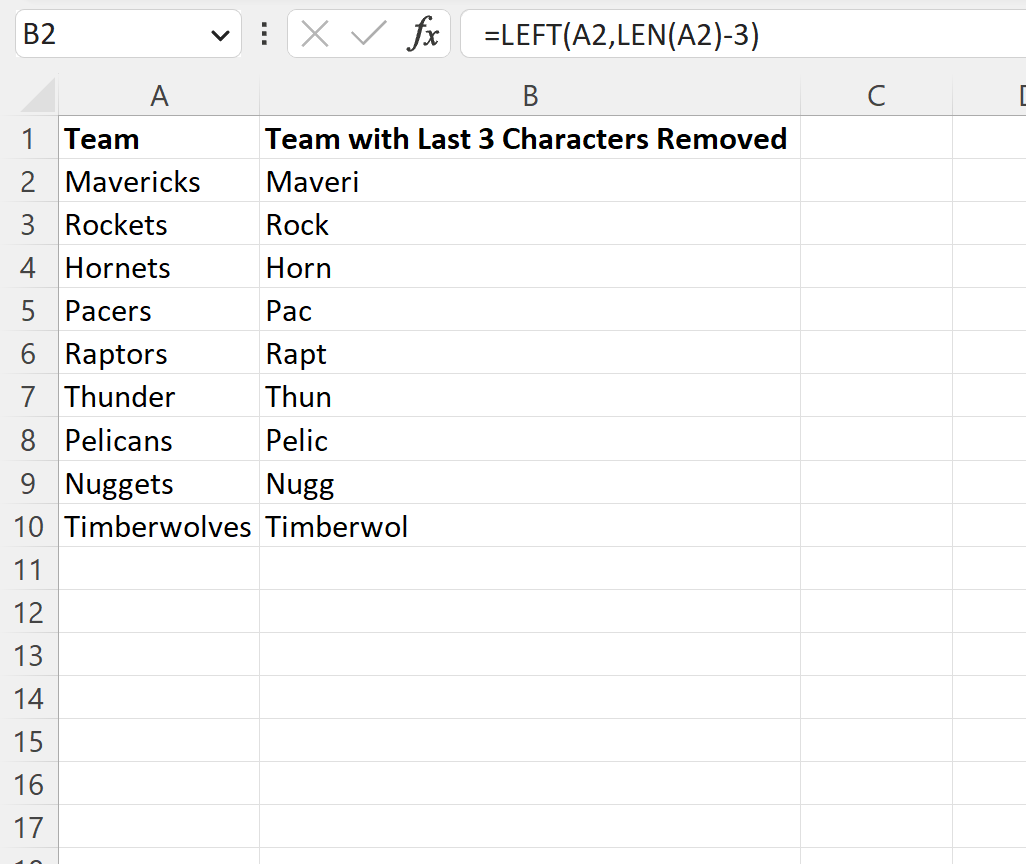 removelast1 Excel remove last 3 characters from string