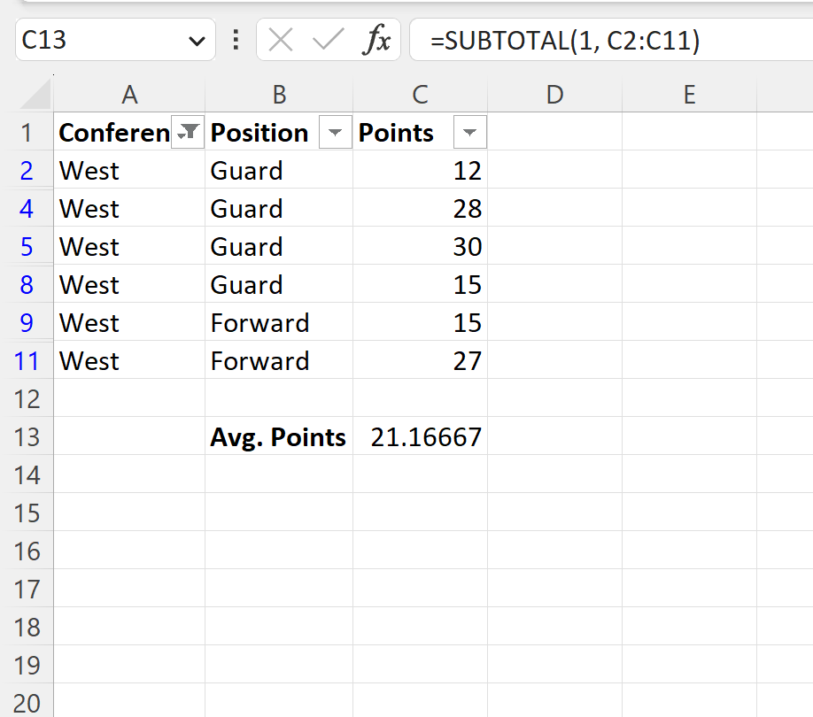 subtot2 Excel SUBTOTAL AVERAGE