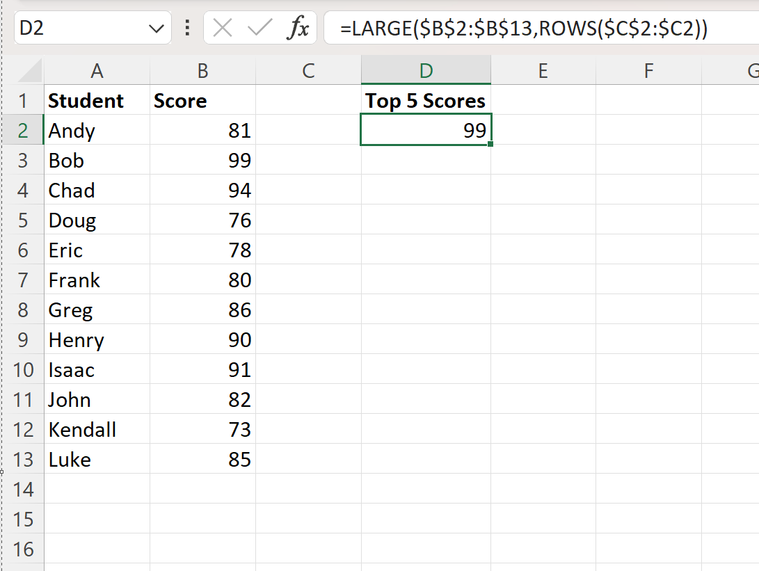 BEST Way To Excel Find Top 5 Values And Names