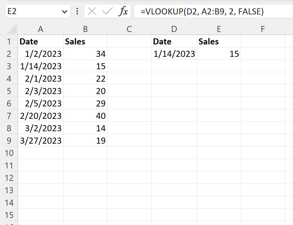 vdate2 Excel VLOOKUP by date