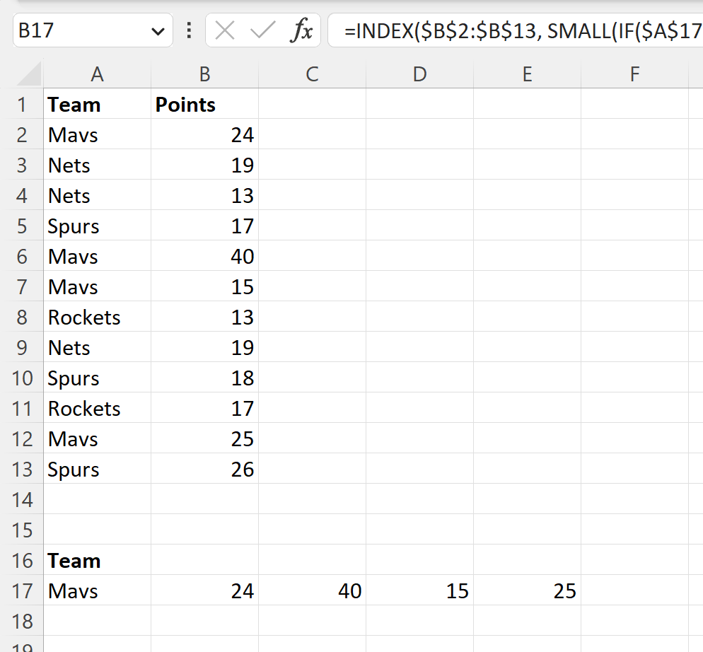 vho2 Excel VLOOKUP return multiple values horizontally