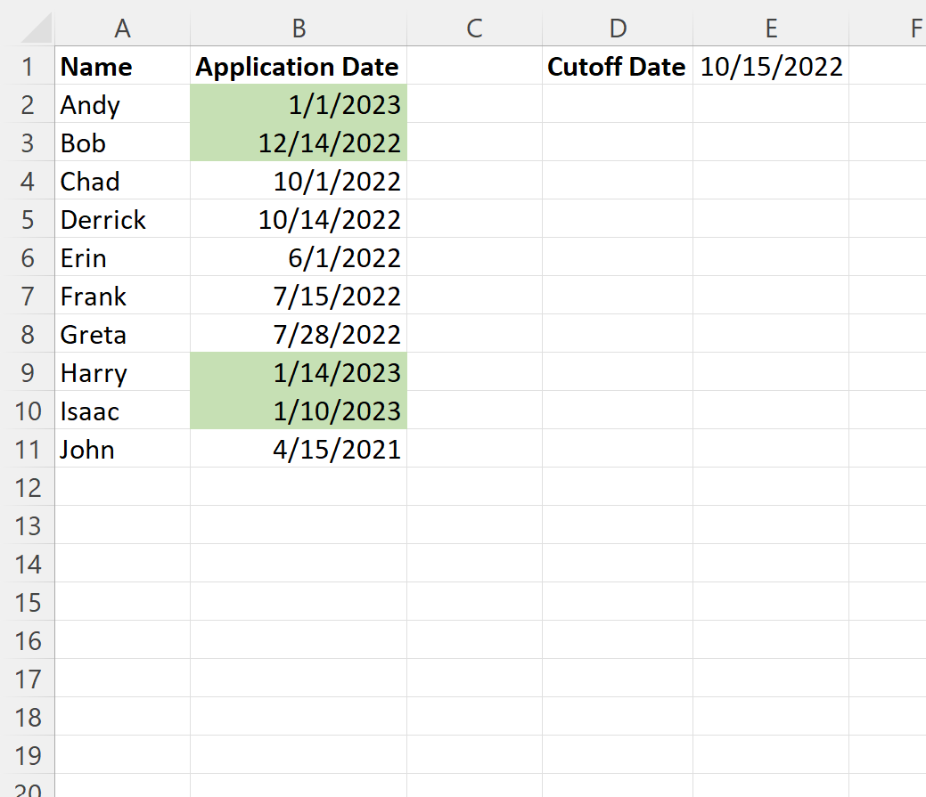 basedon3 Excel conditional formatting based on date in another cell