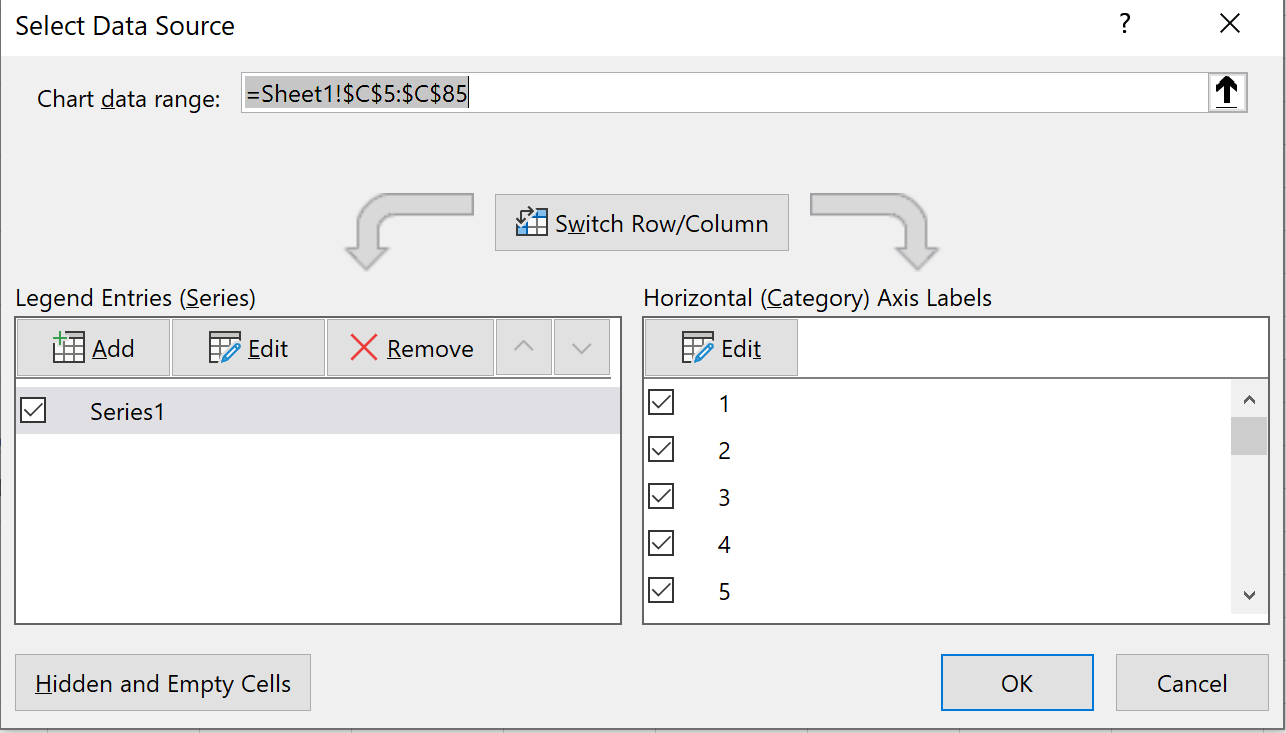 bellcurve10 Modify x-axis labels on bell curve in Excel