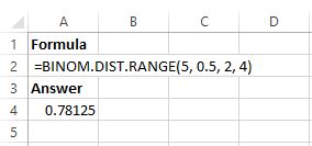 binom5 Binomial distribution in Excel example