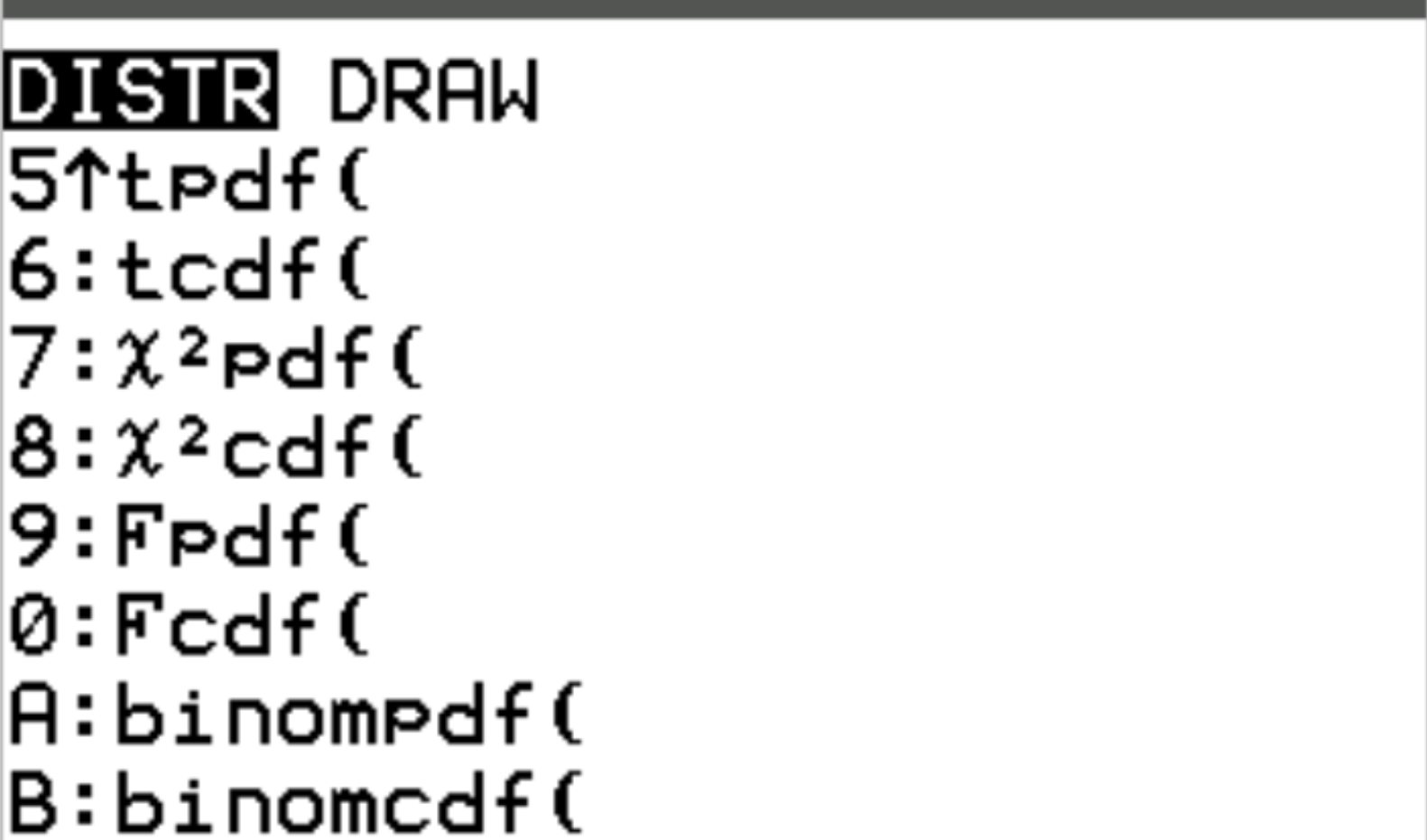 binomti1 Binomial probabilities in TI-84