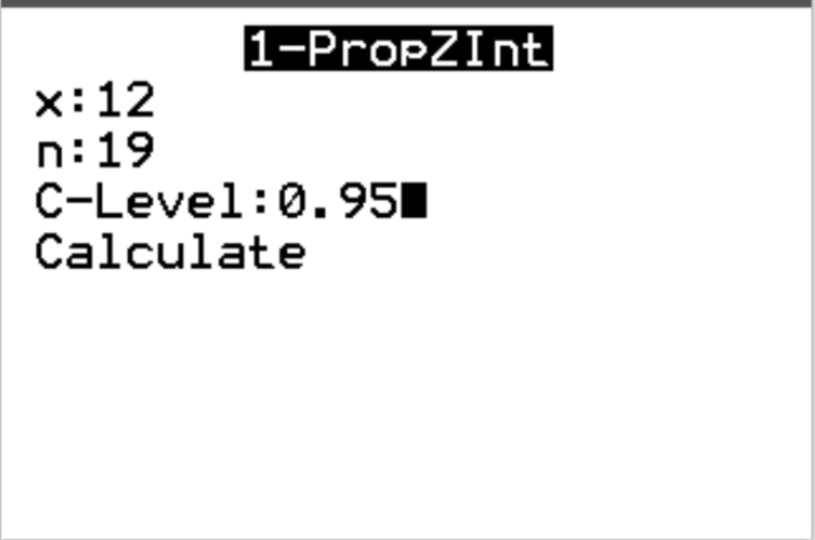 ci8 Confidence interval for population proportion on TI-84 calculator
