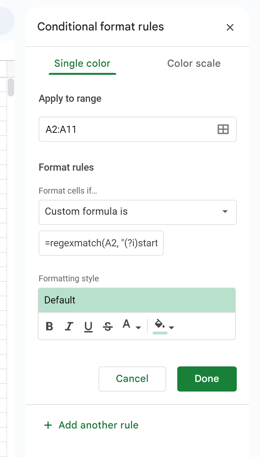 cmu3 Google Sheets conditional formatting based on multiple text values