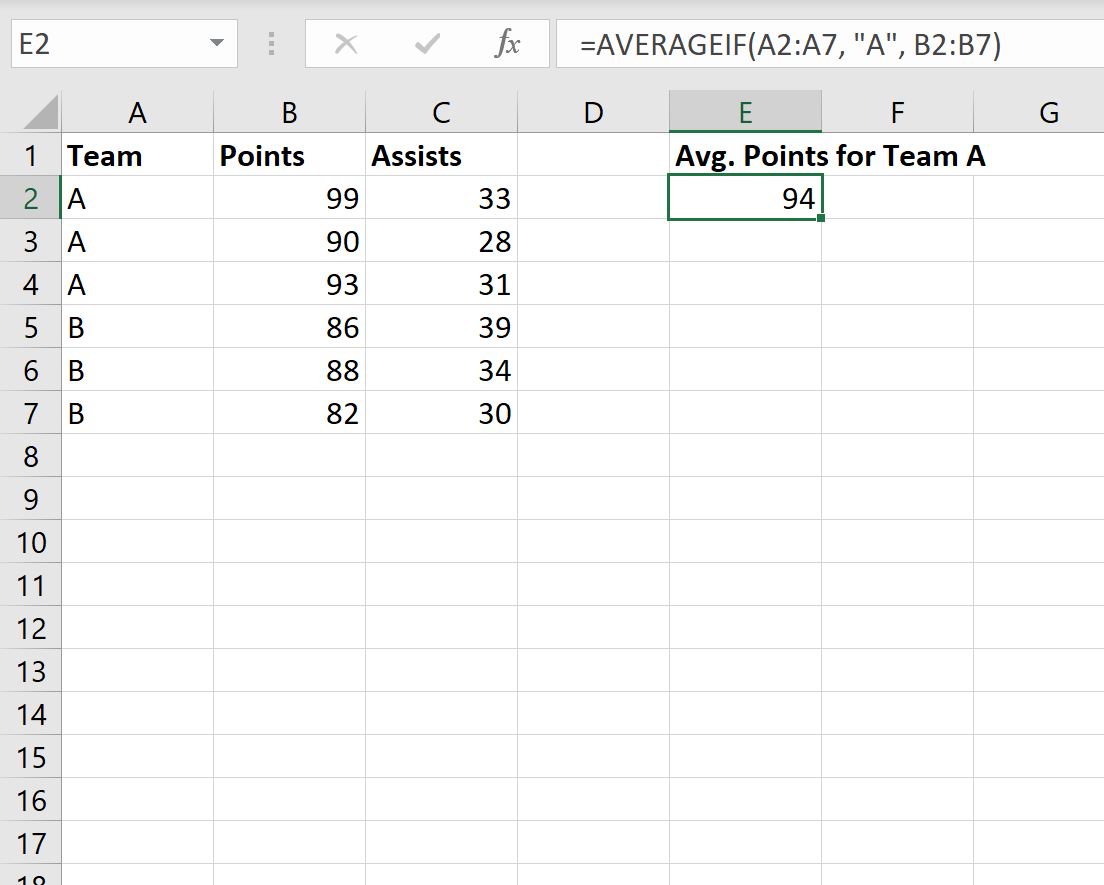 conditional2 conditional mean in Excel
