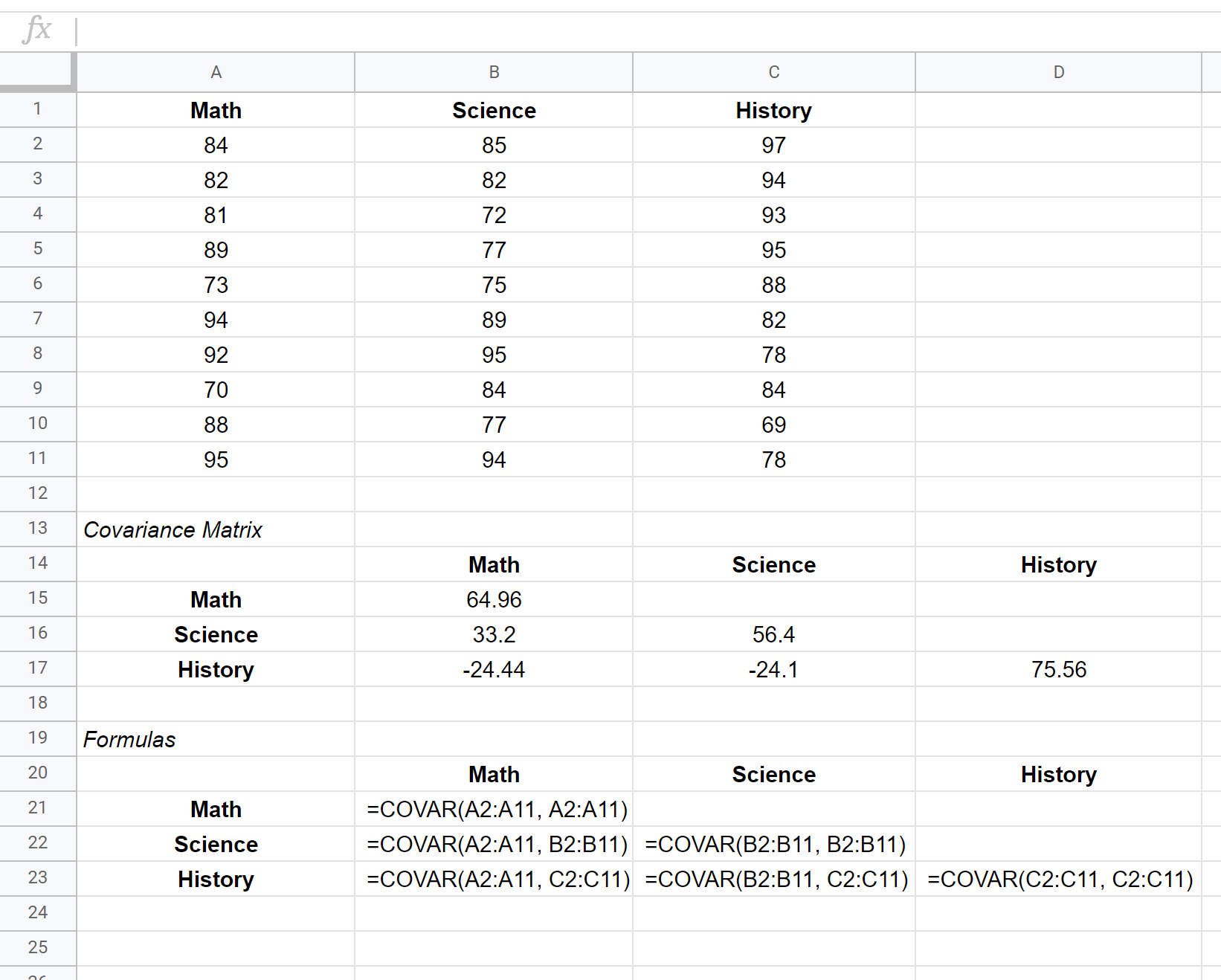 covmatrixsheets2 Covariance matrix in Google Sheets