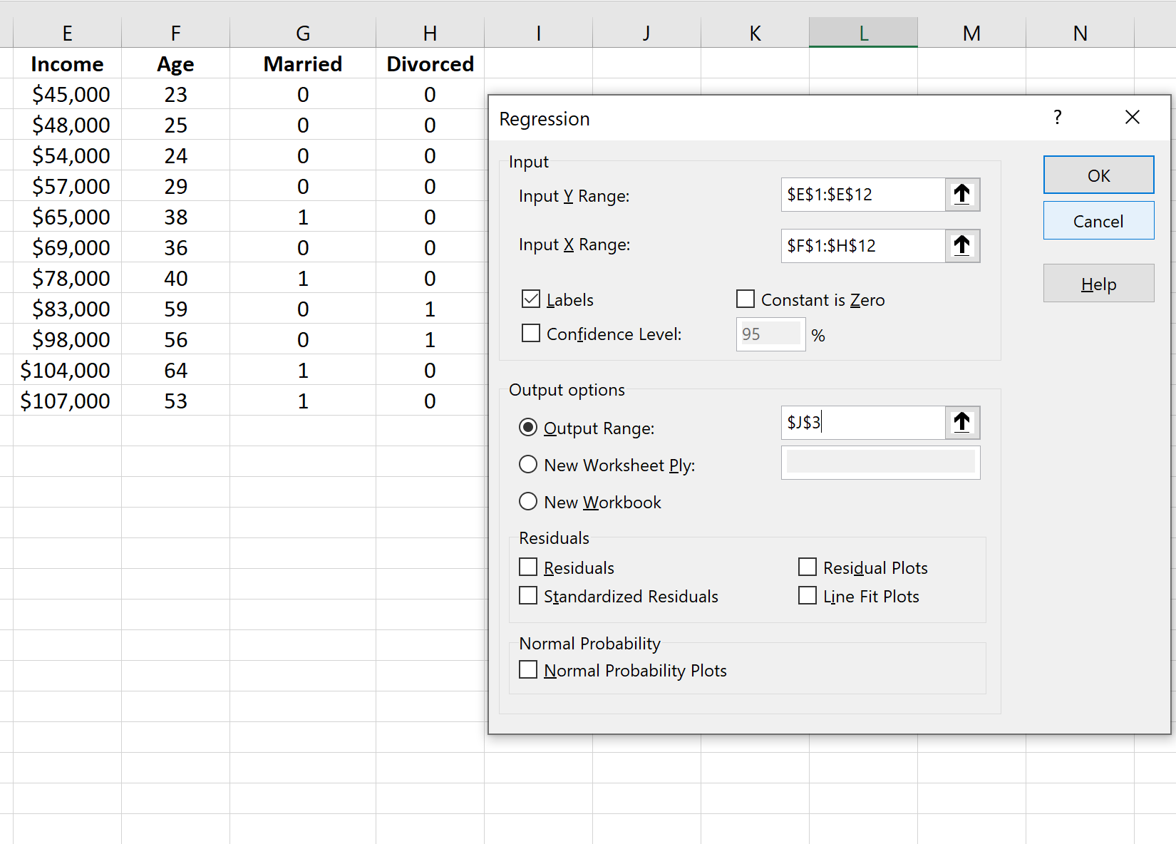 dummyexcel4 Dummy variables in regression in Excel
