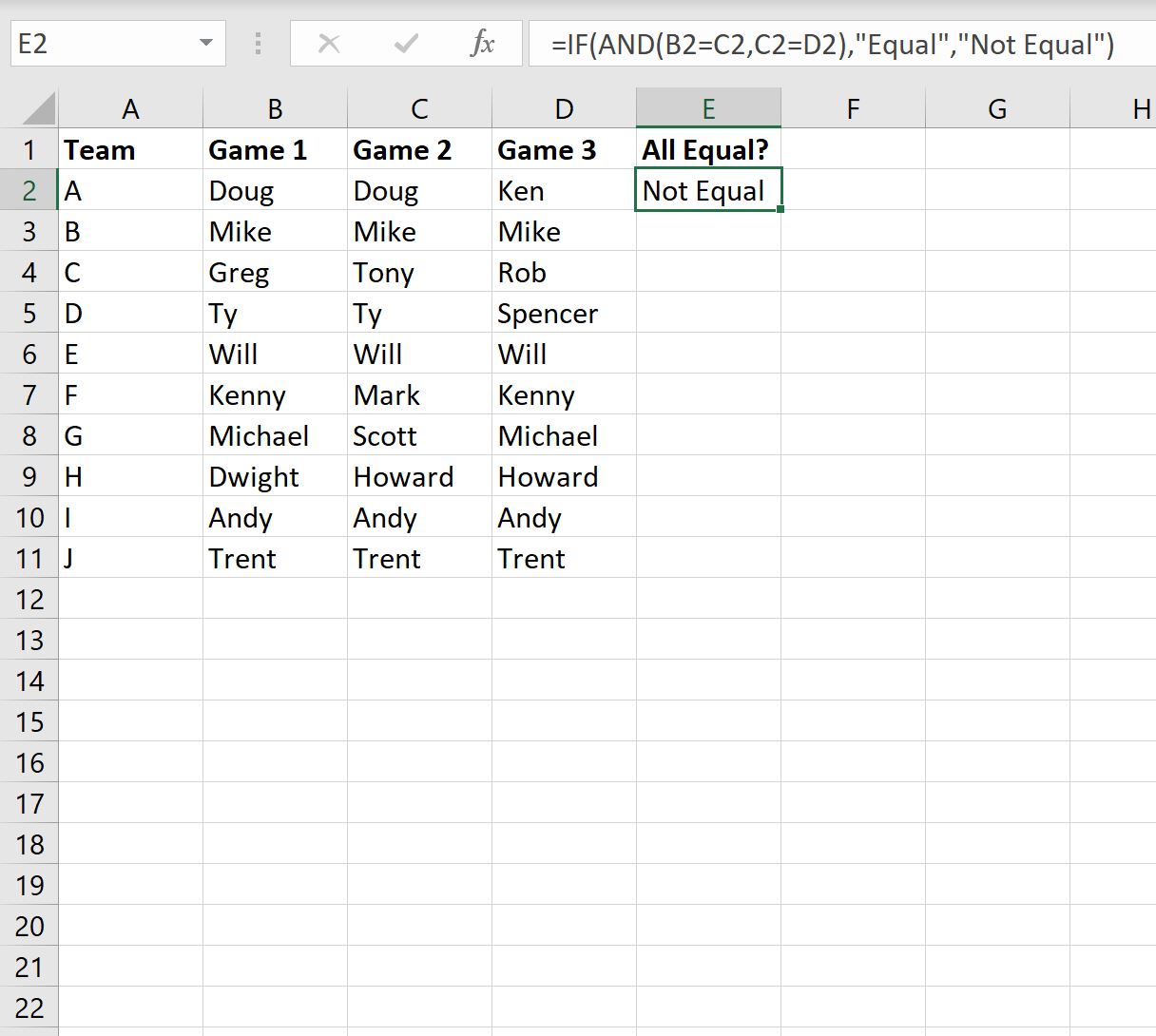excelthree2 Excel compare three columns