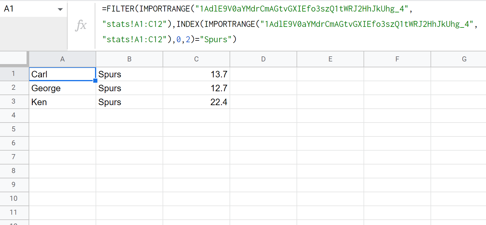 filterim1 Google Sheets filter IMPORTRANGE data
