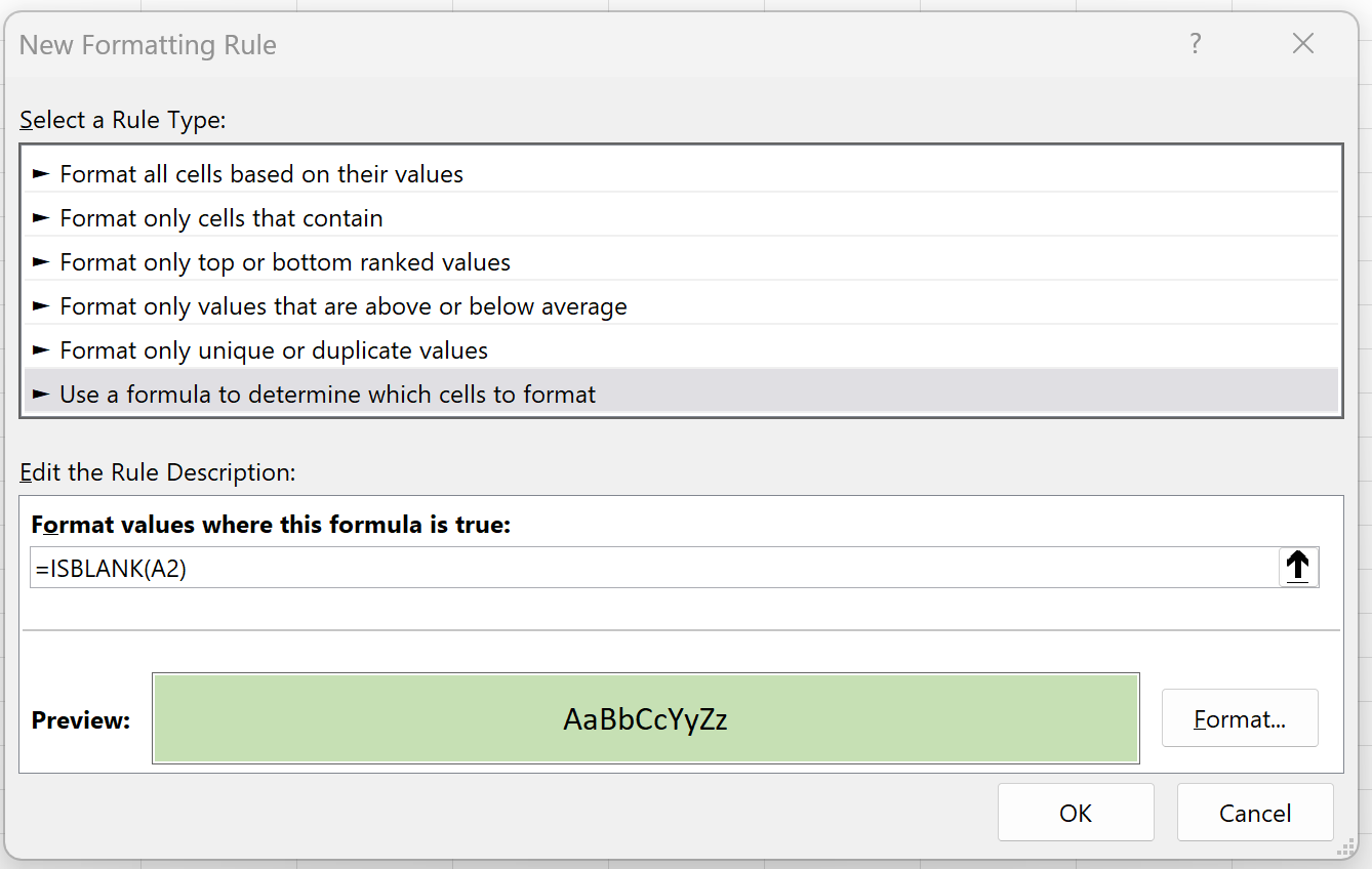 formatblank3 Excel apply conditional formatting to blank cells using ISBLANK function