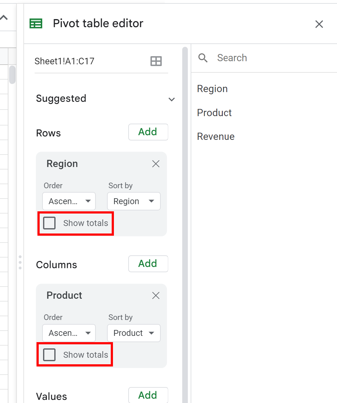 grand2 Google Sheets remove grand total from pivot table