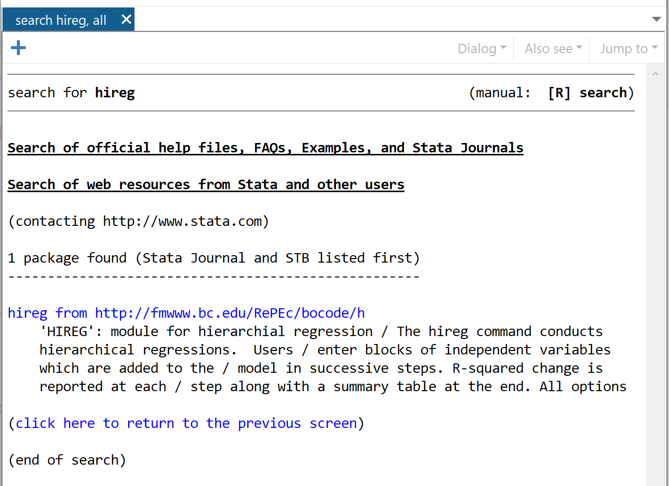 hierarchstata2 Install hireg package in Stata