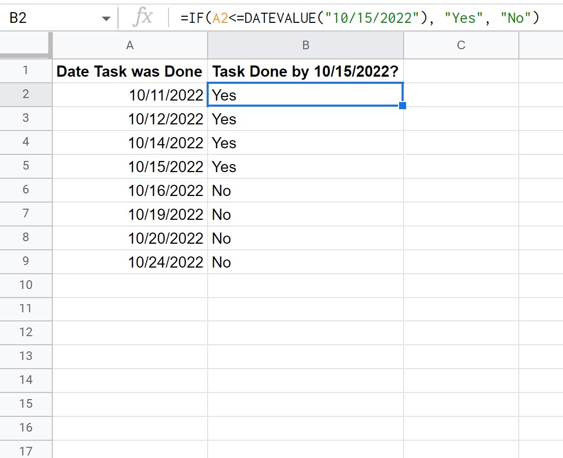 ifdate2 Google Sheets IF function with dates