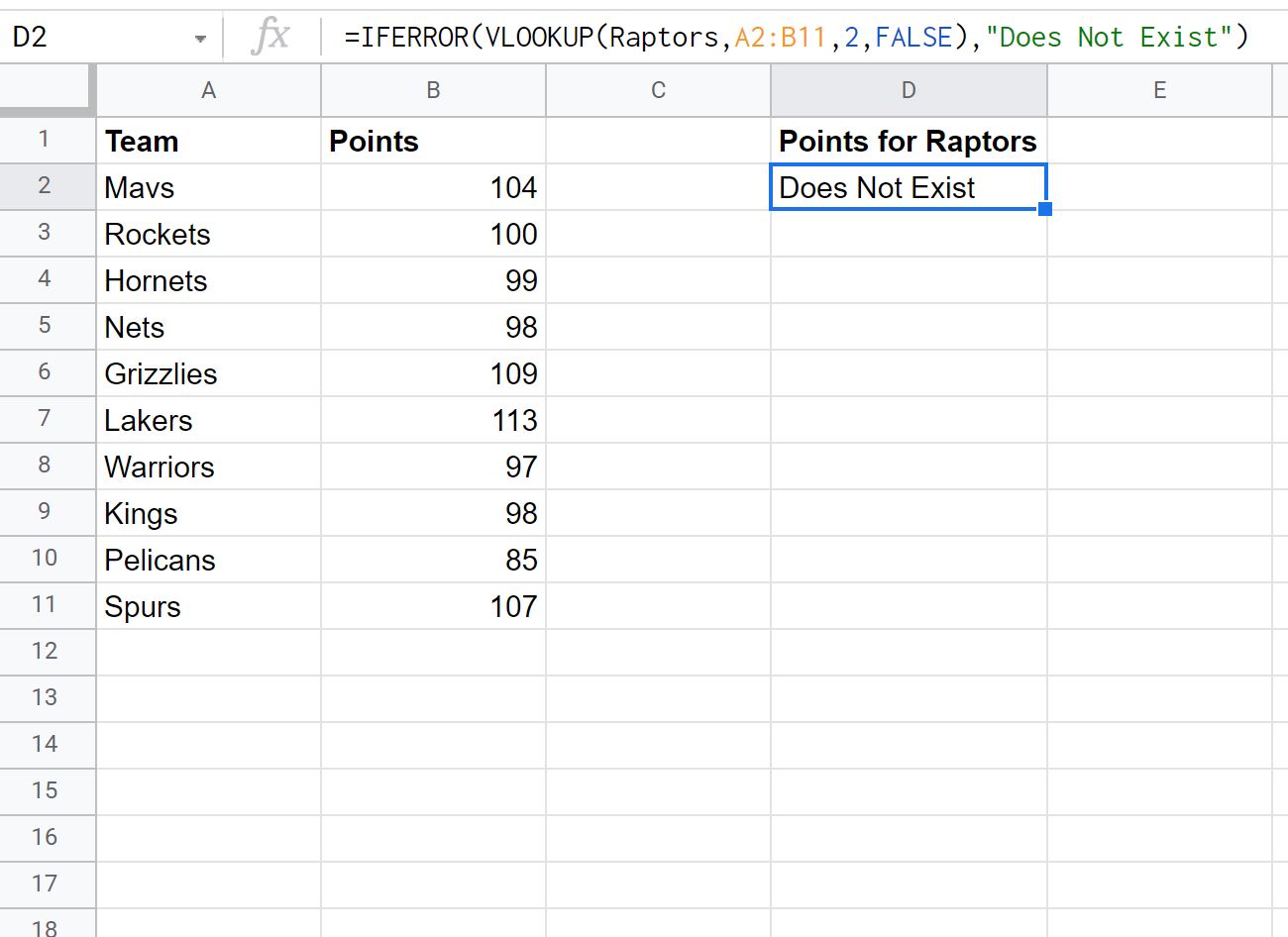 iferror3 IFERROR VLOOKUP in Google Sheets