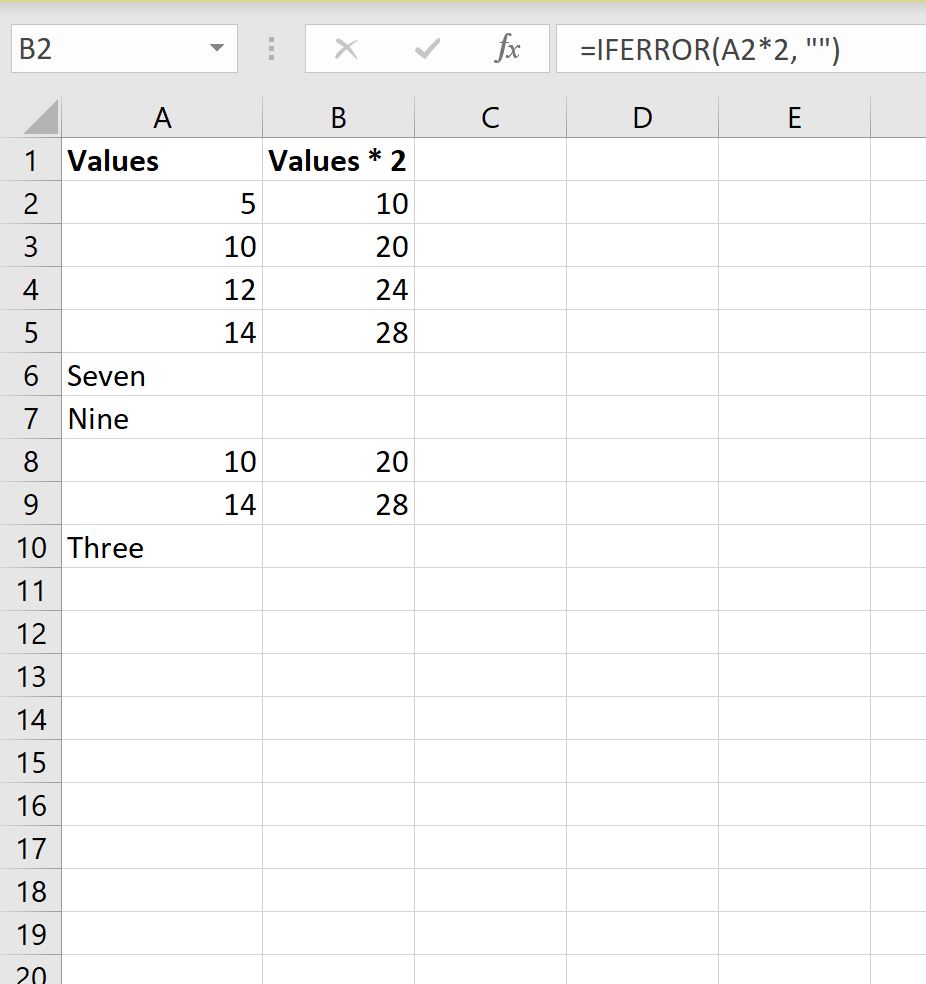 ignorevalue2 Excel ignore #VALUE! error