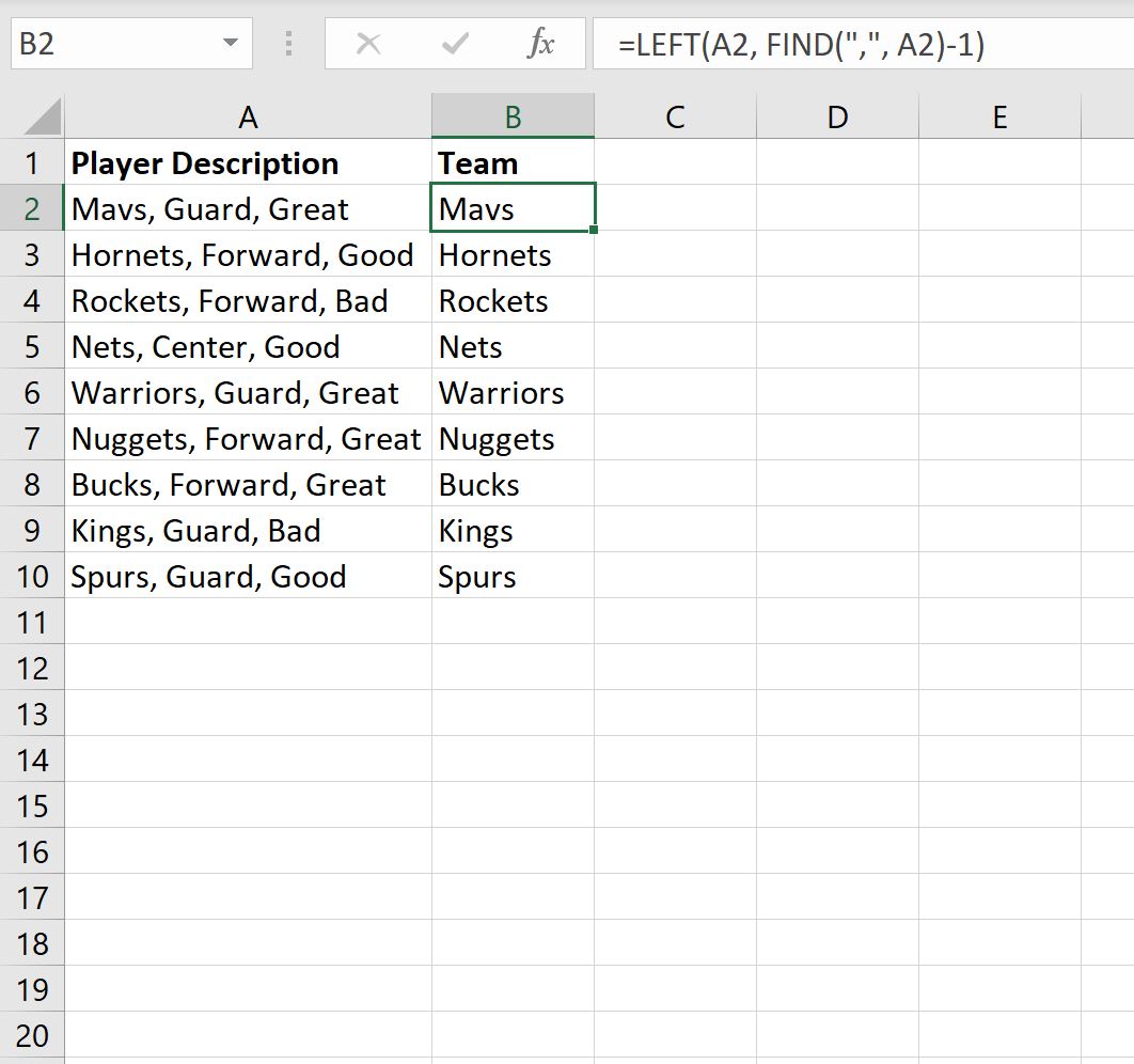 leftcomma2 Excel formula for LEFT of comma