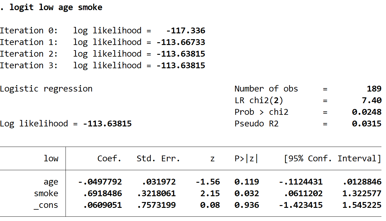 logisticregstata3-1 Logistic regression output in Stata