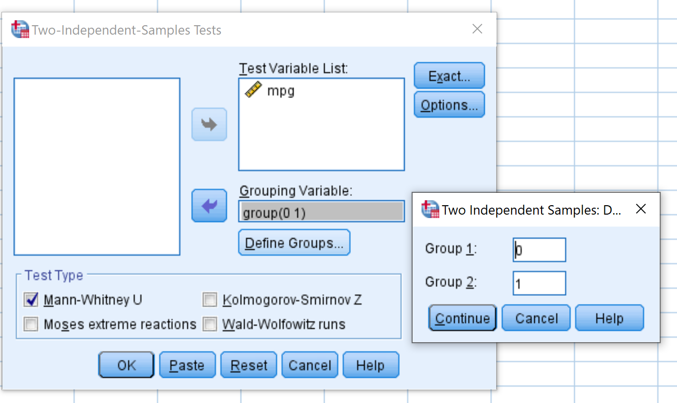 mannspss2 Mann Whitney U test in SPSS