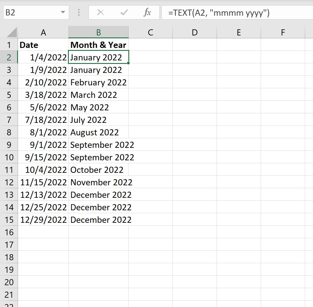 monthyear14 Excel convert date to month name and year