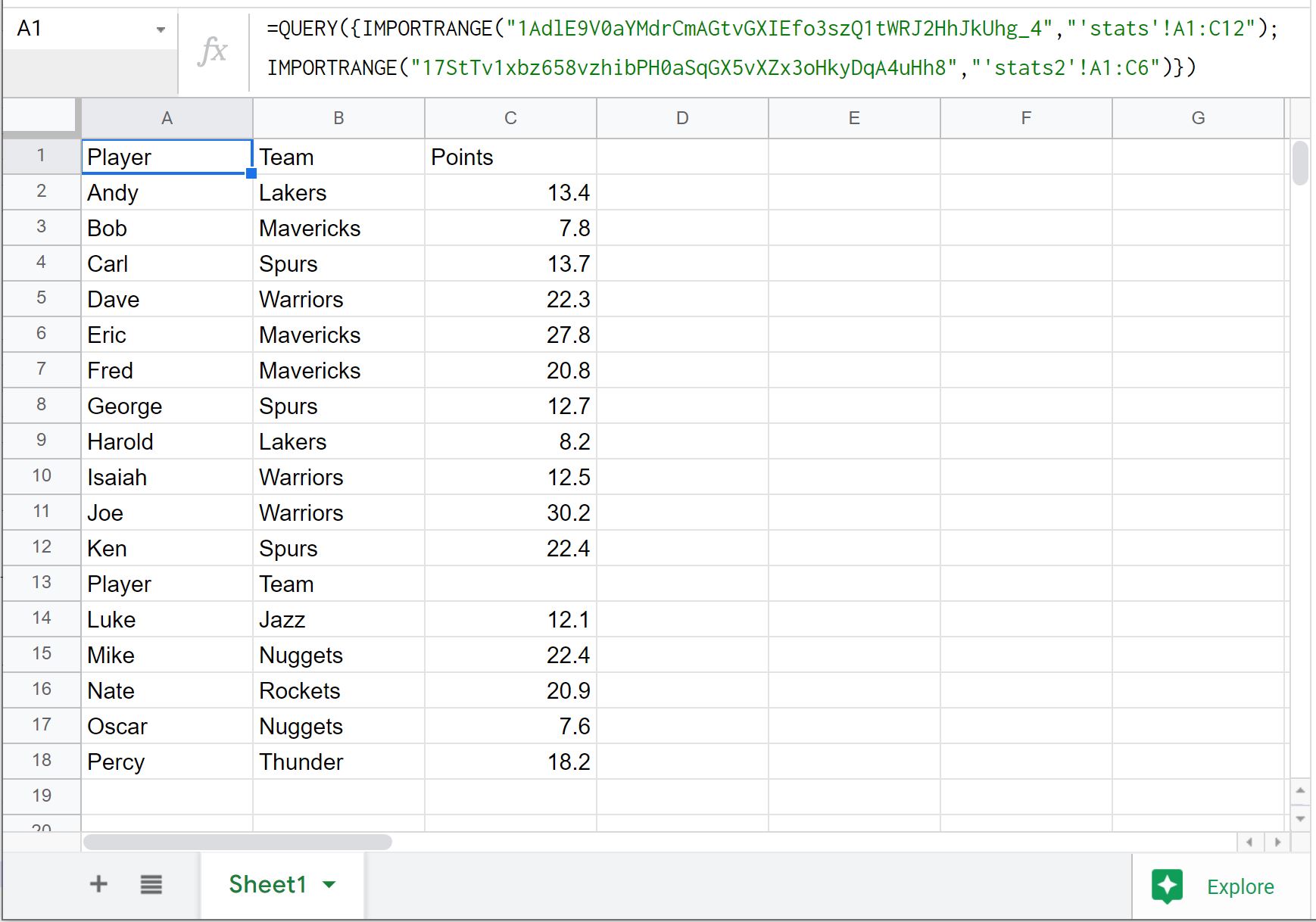 multi12 Google Sheets IMPORTRANGE with multiple sheets