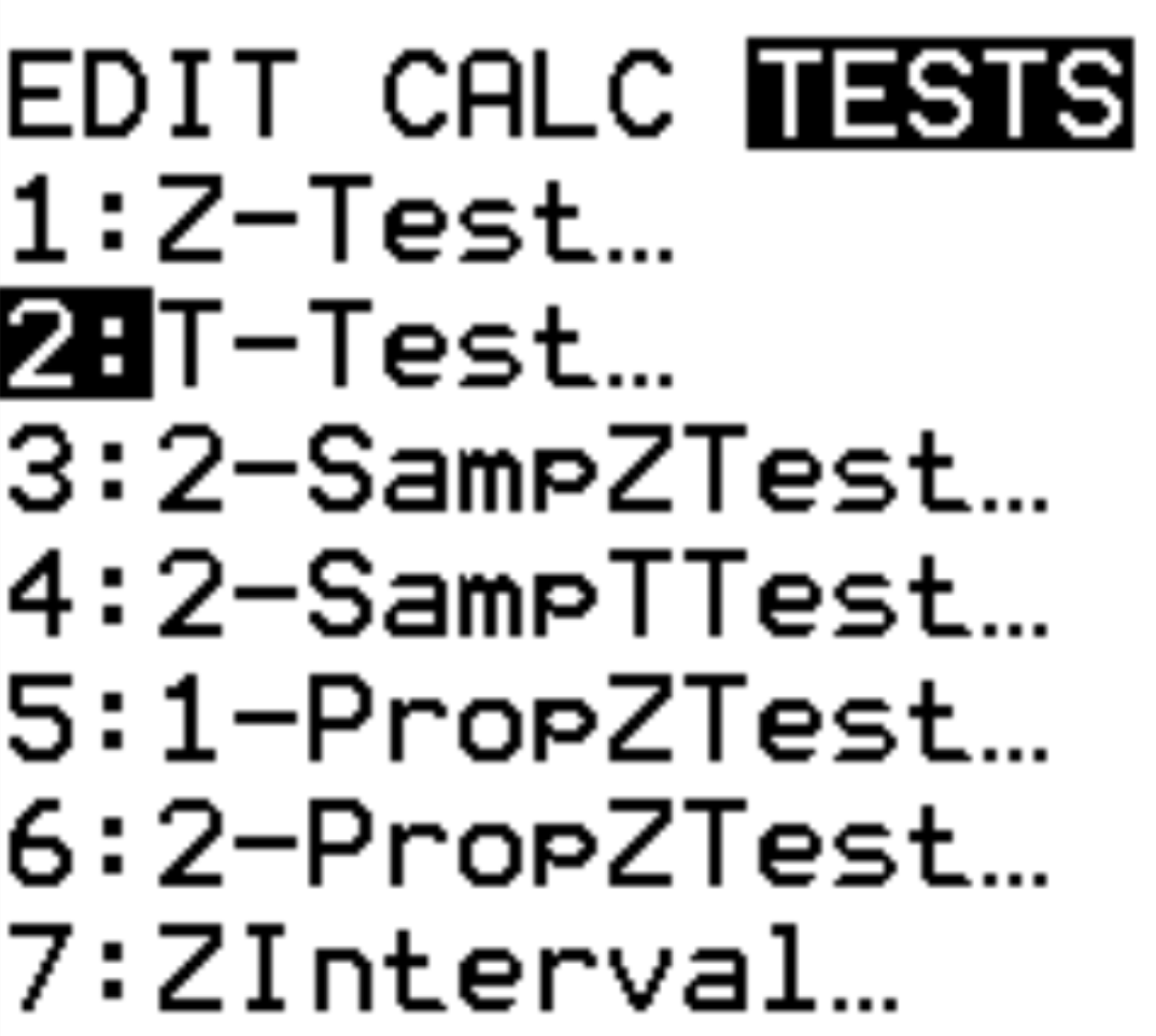onesampti1 One sample t-test for TI-84