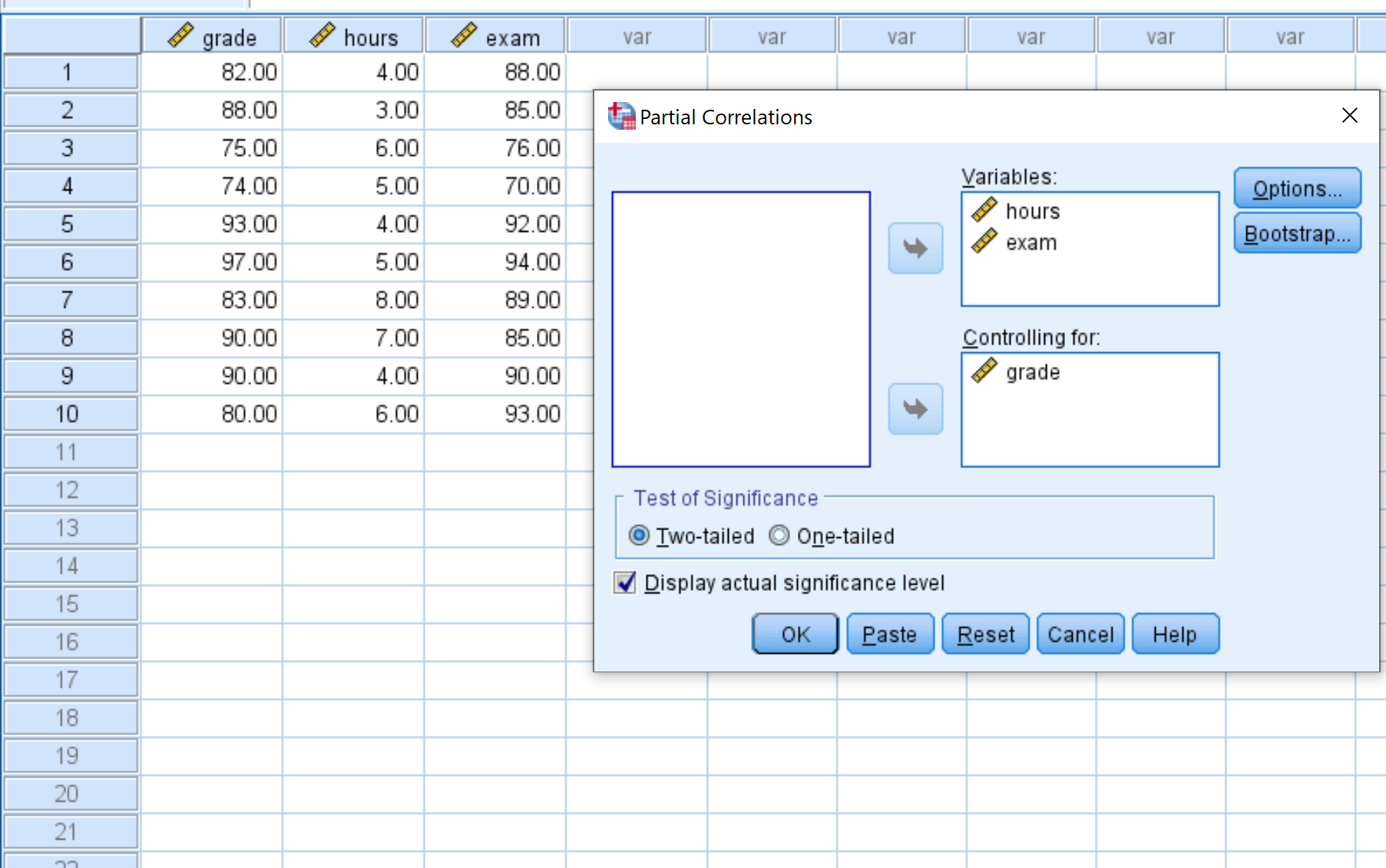 partialcorrspss3 Partial correlation in SPSS