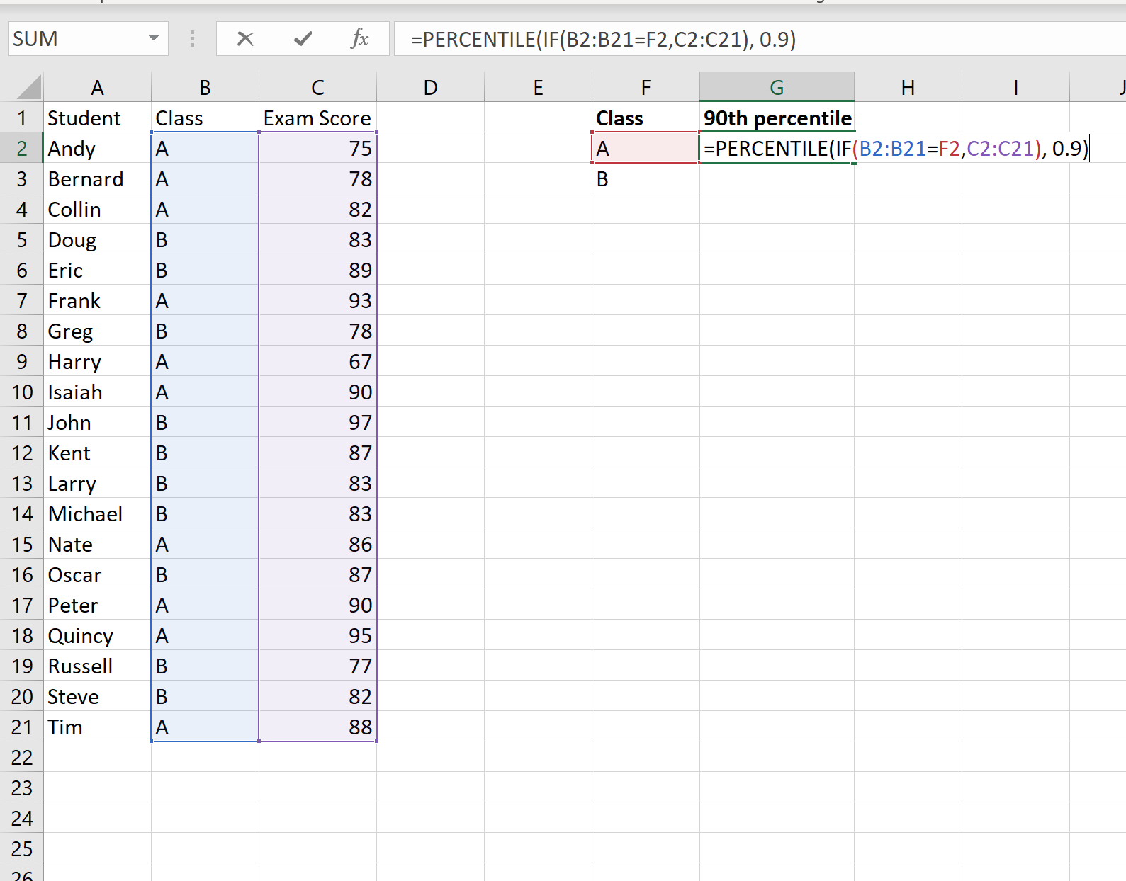 percentileif2 Percentile IF in Excel