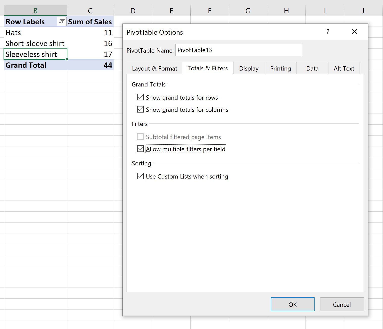 pivotmultiple6 Excel pivot table allow multiple filters