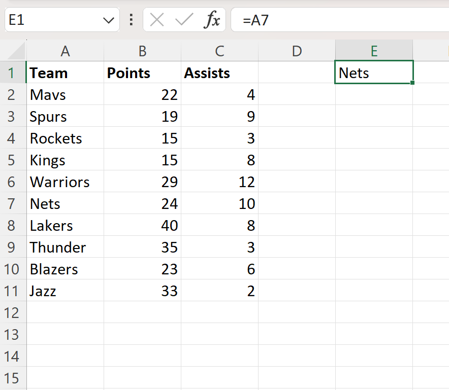 excel-reference-text-in-another-cell