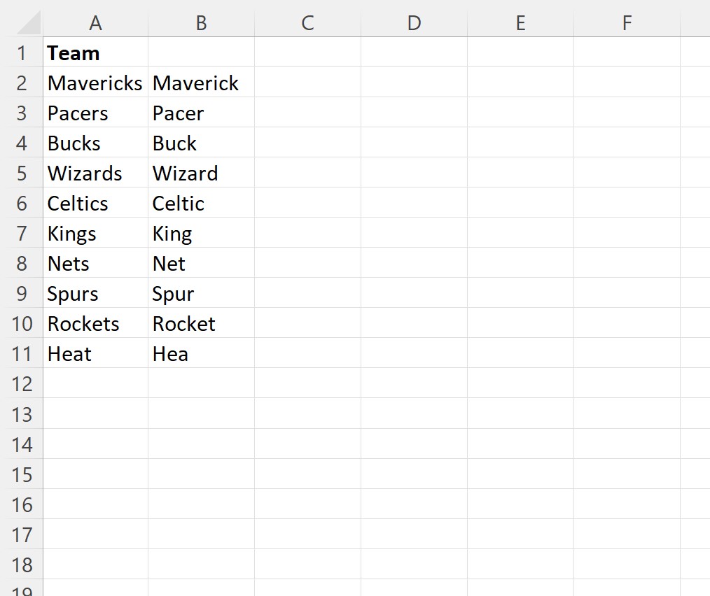 rl2 VBA remove last character from string