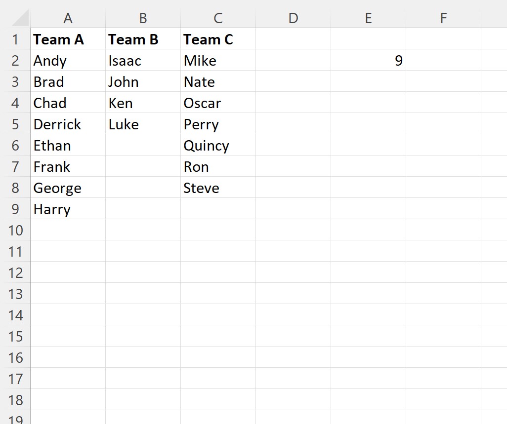 Count Rows In Range