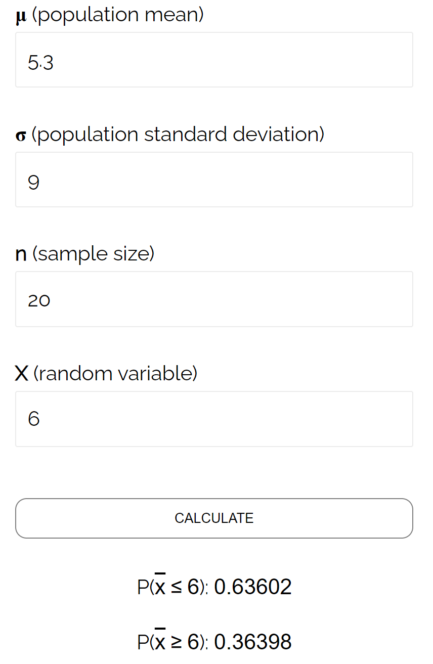 samplingmean2-1 Sampling distribution calculation