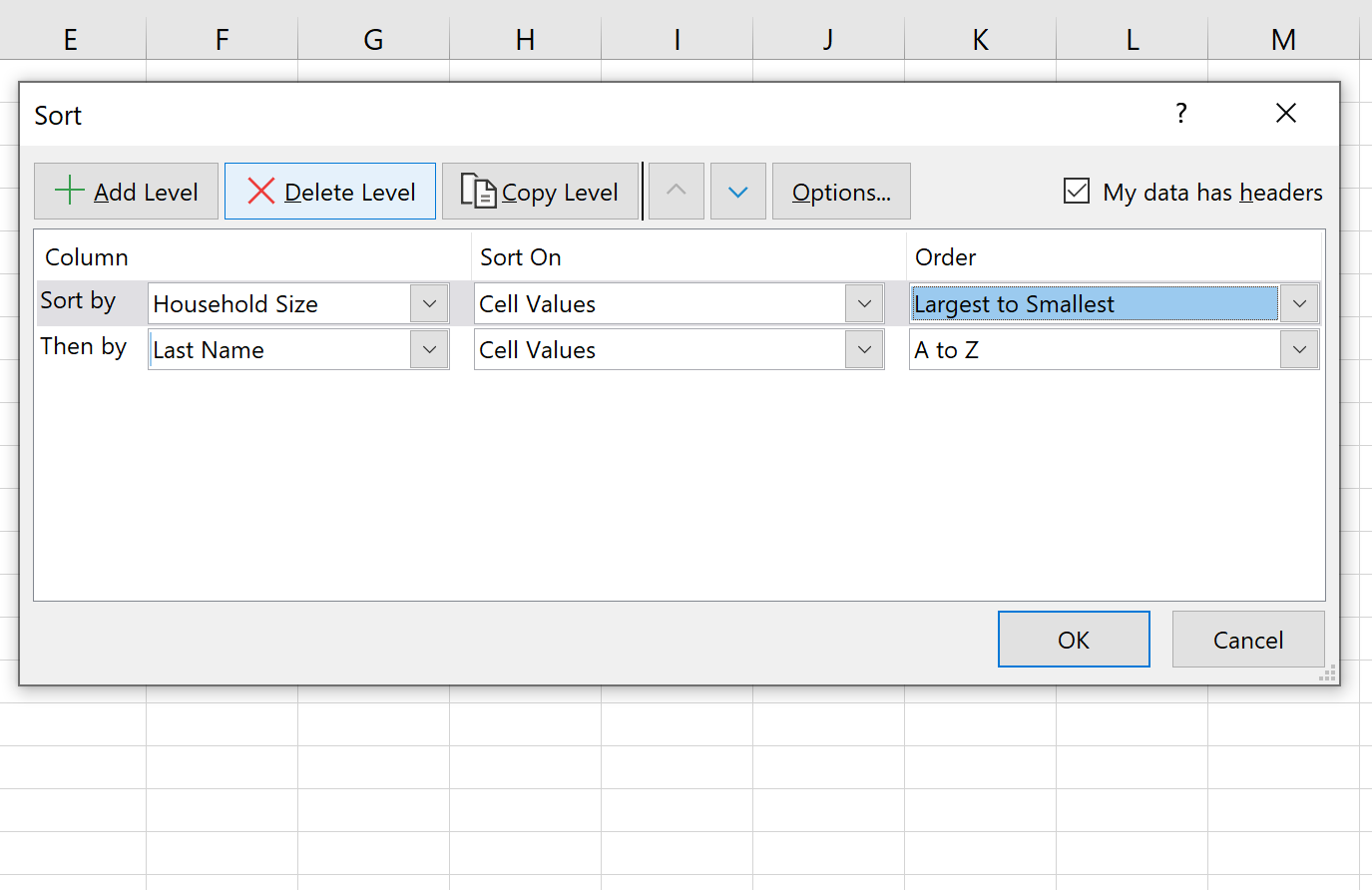 sortmultiple4 Sort by multiple columns in Excel