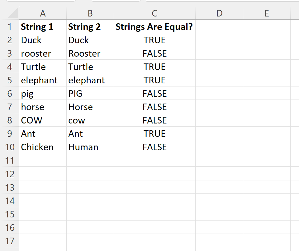 str2 case-sensitive string comparison in VBA