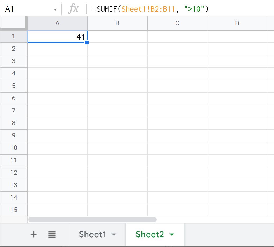 Google Sheets SUMIF from another sheet