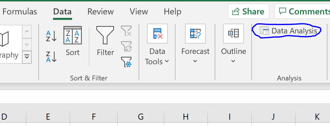 twosampexcel3-22 Data Analysis Toolpak in Excel