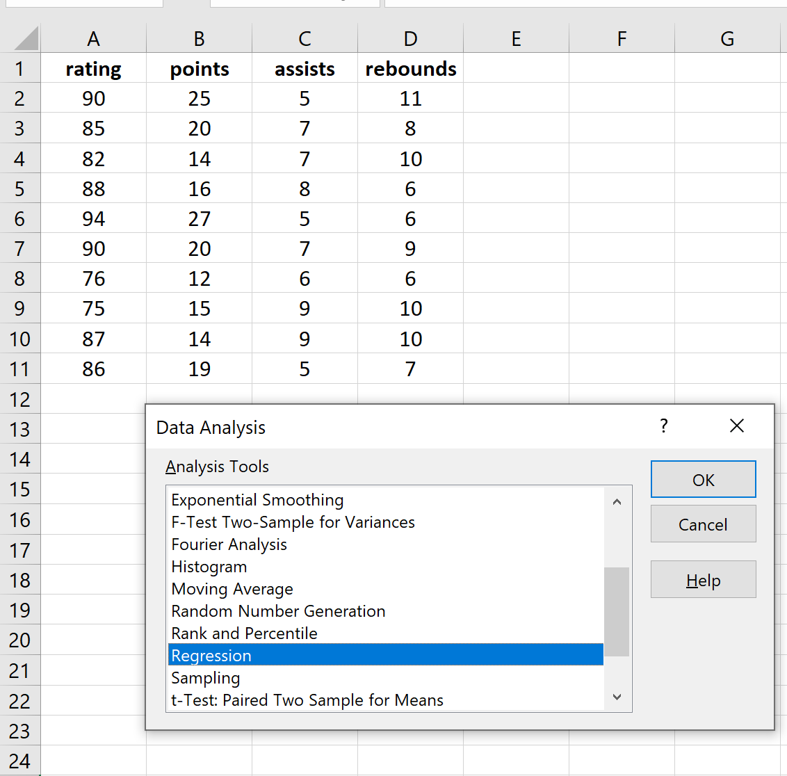 vifexcel2 Regression with Data Analysis Toolpak in Excel
