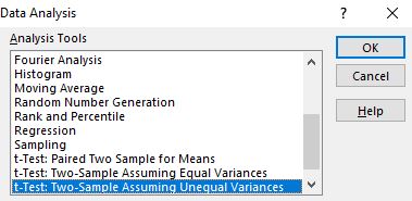 welch3 Welch's t-test in Excel