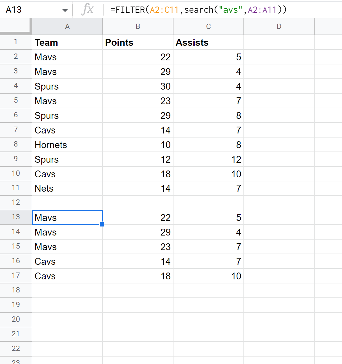 Google Sheets filter with wildcard