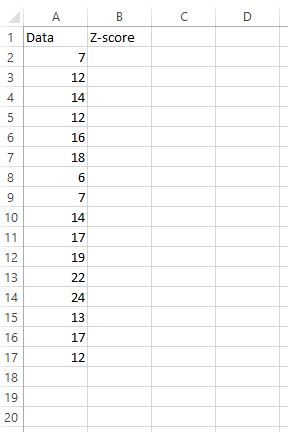 z_score_excel1 Z score dataset in Excel